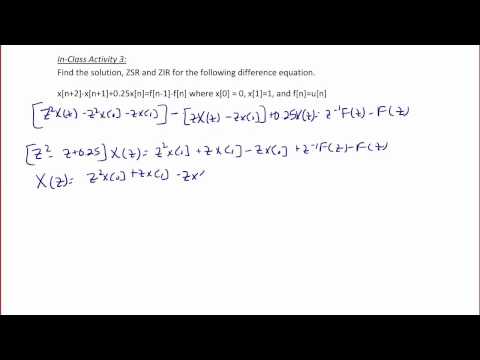 ECE320 Lecture 8-1c: Discrete-Times Systems - Solving Difference Equations
