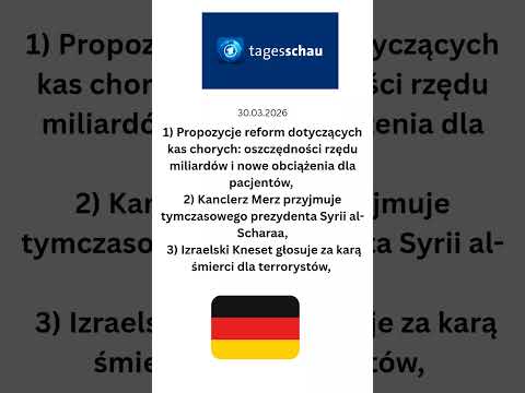 Niemiecki dziennik telewizyjny  @tagesschau 30 marca