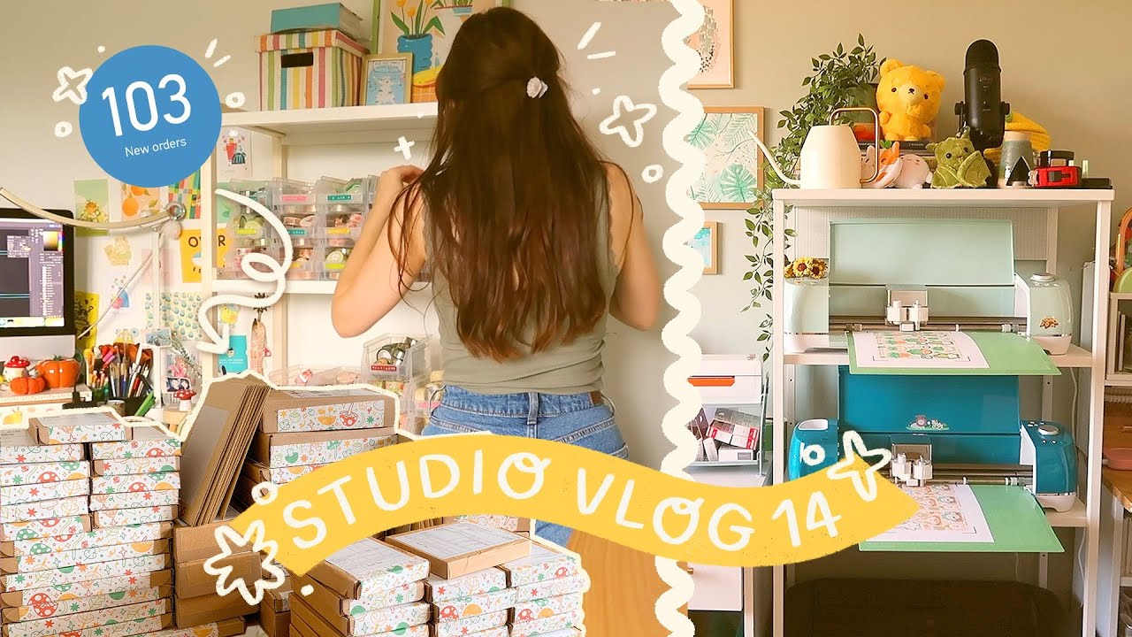 STUDIO VLOG 14: BIG shop update, new products with vograce & packing 100+ orders! | Laurel Mae Art