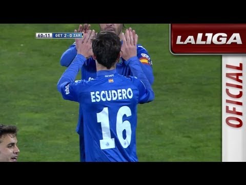 Gol de Escudero (2-0) en el Getafe CF - Real Zaragoza - HD