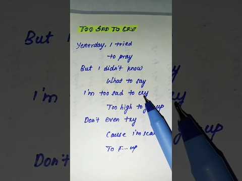 Too Sad To Cry - Sasha Sloan