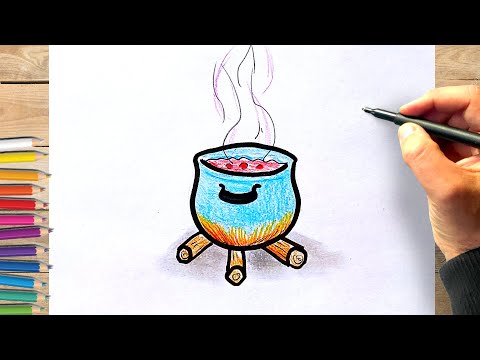 Comment dessiner un chaudron dessin facile