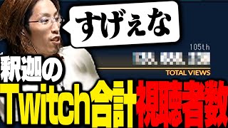  - 釈迦と見る、Twitchランキング