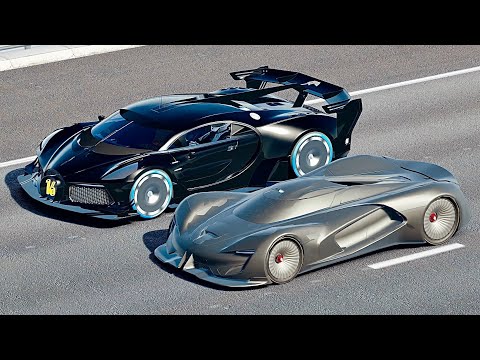 Bugatti Black Devil VGT vs SRT Tomahawk Vision GT at Drag Race 24 KM