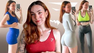 new in gymshark try on haul - 3.5 months pregnant ✨ adapt, vital seamless + more