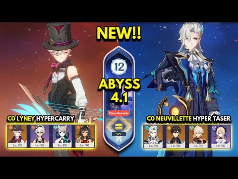 NEW Spiral Abyss 4.1 Floor 12 (9 Stars) C0 LYNEY & C0 NEUVILLETTE - Genshin Impact 4.1