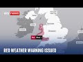 Storm Darragh Severe Red Weather Warning Issued As Storm Set To Bring 90mph Winds