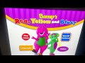 Barney Red Yellow And Blue Menu