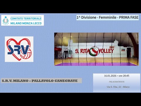 FIPAV 1a Div. Gir. C, 10a giornata: SRV - Pallavolo Canegrate