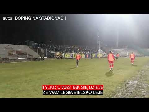 "TYLKO U WAS TAK SIĘ DZIEJE, ŻE WAM LEGIA BIELSKO LEJE" - uprzejmości na meczu w Sosnowcu 11/02/2023