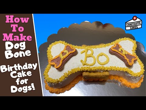Dog Friendly Birthday Cake Recipe Tutorial - How to Make a Bone Cake for Dogs!