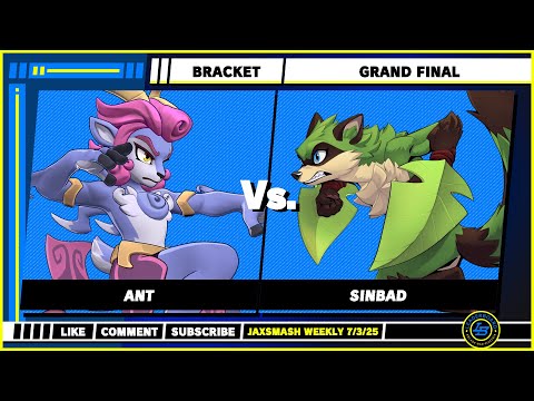 JaxSmash Weekly 7/3/25 - Grand Final - Ant (Absa) VS sinbad (Maypul) - Rivals of Aether 2 - ROA2