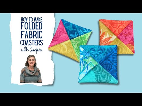 One Seam Easy Folded Fabric Coaster Tutorial with Jackie