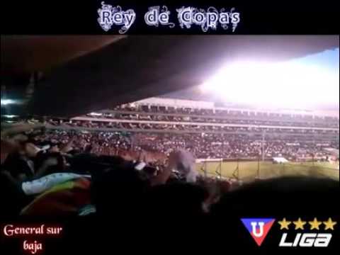 "Hinchas de liga alentando al albo" Barra: Muerte Blanca &bull; Club: LDU