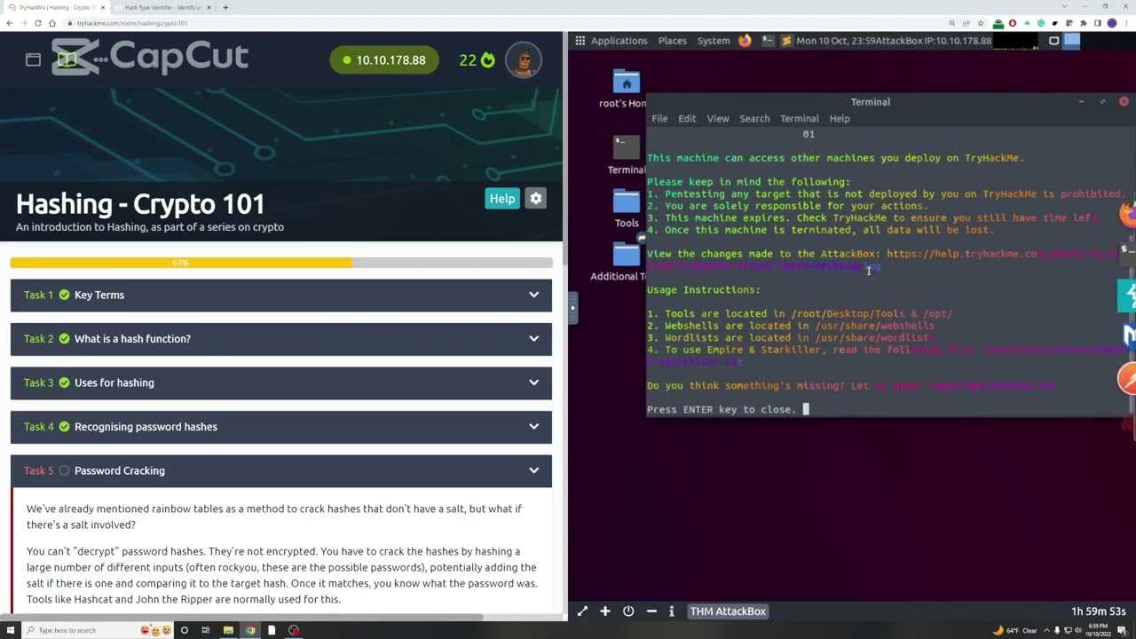 Try Hack Me Hashing  Crypto 101