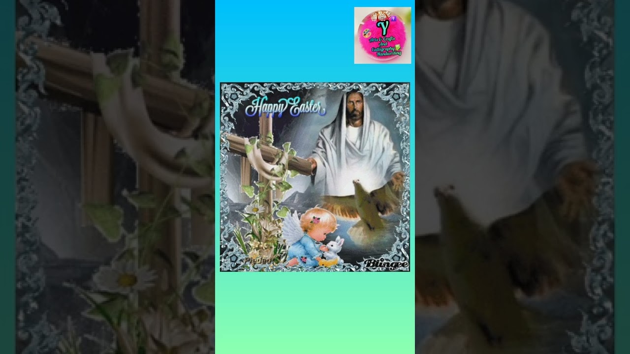 HAPPY EASTER SUNDAY/ JESUS CHRIST IS RISEN/HALLELUJAH/Y ARTS AND CRAFTS AND CALLIGRAPHY HANDWRITING