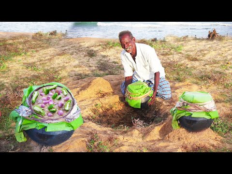 கடற்கரையில் காய்ச்ச சுண்டக்கஞ்சியும் நெத்திலி கருவாட்டு தொக்கும்| ICE RICE DRINK | Village food