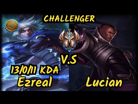FLY Wildturtle (EZREAL) vs LUCIAN - 13/0/11 KDA BOTTOM ADC CHALLENGER GAMEPLAY - NA