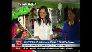 preview picture of video '2014 10 29 - TV Perú - Primera Dama y viceministra visitan usuarios de Haku Wiñay'