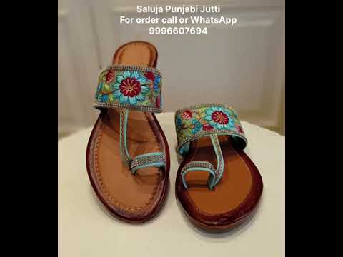 Leather flat party wear chappals