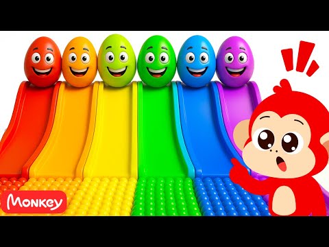Learn Colors Red, Orange, Yellow, Pink, Green, Blue, Purple 🌈🎶 Colors for Kids Song | Monkey Junior