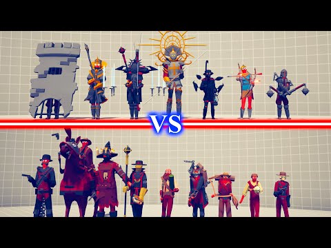 MEDIEVAL ADDON TEAM vs WILD WEST ADDON TEAM - Totally Accurate Battle Simulator TABS