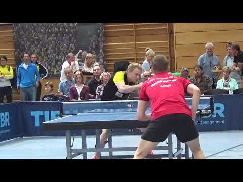 Ralley Flemming vs Anders Lind Daenemark  Hilpoltstein vs Mainz Table Tennis Bundesliga 2 20180408 Z