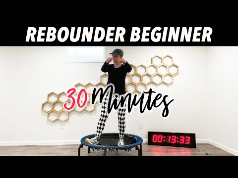 30 Minute Beginner Rebounder Workout for Lymphatic Drainage | Gentle Cardio + Cool Down Stretch thumbnail