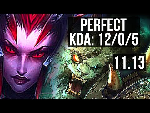 ELISE vs RENGAR (JUNGLE) | 12/0/5, Legendary, 700+ games | EUW Grandmaster | v11.13