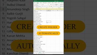 how to create folders in one click | create folder automatically in excel  #excel #shorts #tricks