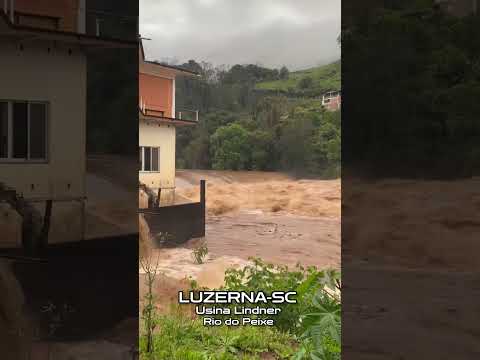 RIO DO PEIXE EM LUZERNA-SC #riodopeixe #luzernasc #enchente #shorts #granizo #tempestade #ciclone