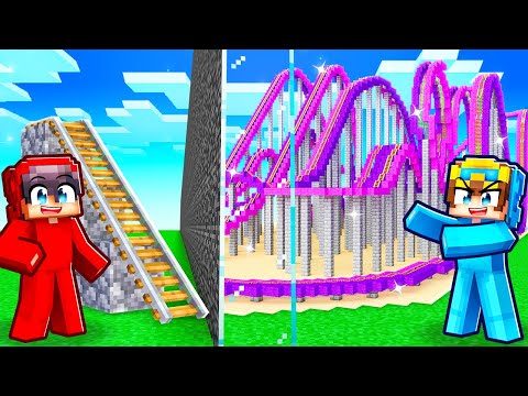 Nico vs Cash ROLLER COASTER Build Challenge!