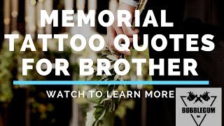 Memorial Tattoo Quotes For Brother  /  Using Cremation Ashes in Tattoo Ink For a Memorial Tattoo.