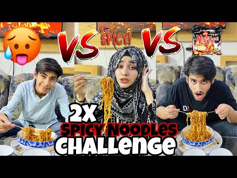 2x Spicy 🌶️ Noodles Challenge And Get 6000 Thousand | Laiba Fatima Vs Ahmad Vs Saad.