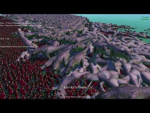 1,500 T Rex vs 30,000 Spartans Ultimate Epic Battle Simulator