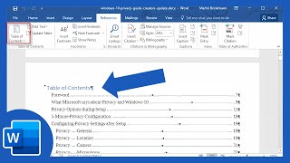 How to Make a Table of Contents in Word
