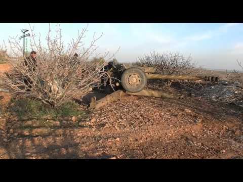 استهداف تحصينات قوات النظام في حاجز الغربال في محيط بلدة صوران في ريف حماة بواسطة مدفع 122 من قبل حركة حزم