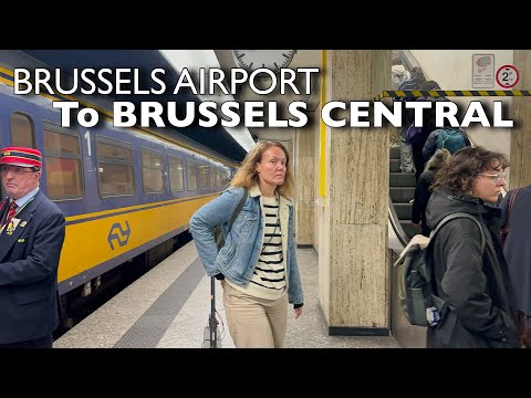 [4K]BRUSSELS-How To Travel From Brussels Airport Zaventem to Brussels Central by Train 🇧🇪