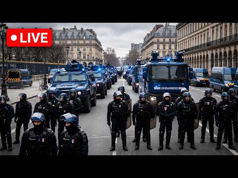Paris Live: Nationwide Demonstration in Place de la Bastille where banned Protest Starts