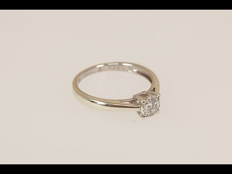 9ct White Gold Diamond Solitaire Ring     #2603