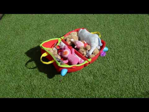 Our family travel essentials: Trunki ride-on suitcase, fully customised