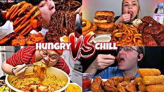 Super hungry mukbangers vs chill mukbangers