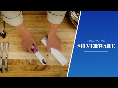 Part of a video titled How to Roll Silverware - YouTube