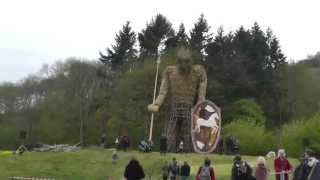 Beltane on Butser Hill burning the wickerman