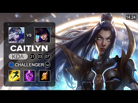 Caitlyn vs Ashe ADC - EUW Challenger - Patch 14.24 Season 14