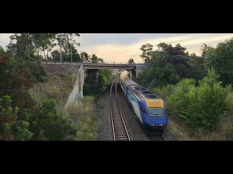 XPT leaving Goulburn bound for Sydney.