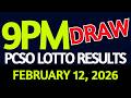 Lotto Result Today 9pm Draw February 12 2026 Thursday PCSO