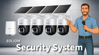 SOLIOM 4K Four-Camera Wireless Security Camera System, 8MP Day Night, Dual-Band Wi-Fi w/ Homebase 