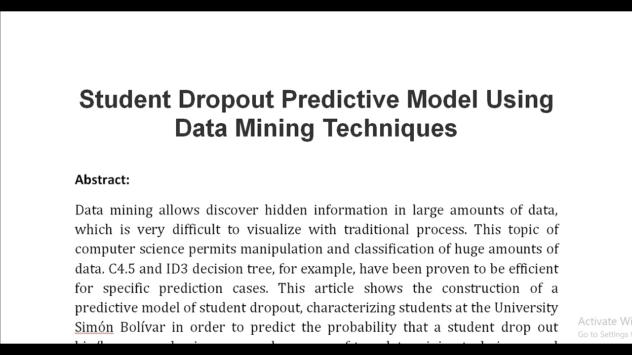 Student Dropout Predictive Model Using Data Mining Techniques