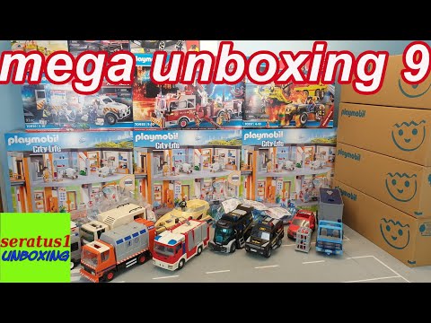 Mega unboxing: 9 toys unpacked, US Tower Ladder Ambulance Fire Engine, Seratus 1 unboxing